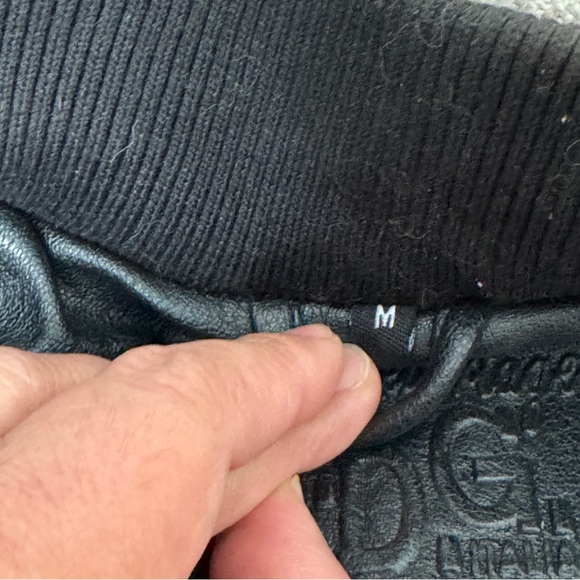 Vtg Reportage R.D.G Italia Black Mens Leather Bomber Jacket Size Medium - Picture 13 of 15